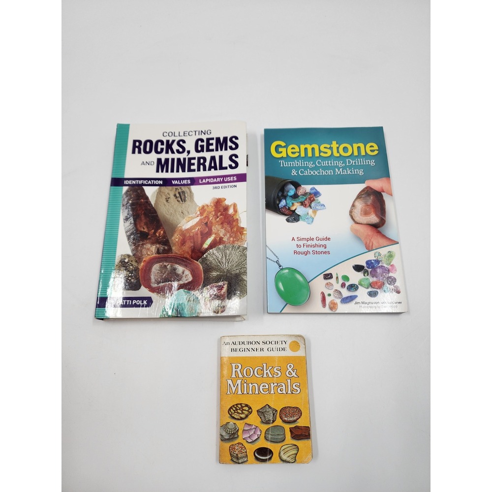 3 Rock & Gem Books Collecting Rocks Gems Minerals Gemstone Tumbling Audubon